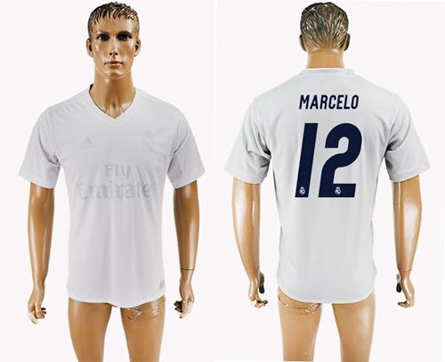Real Madrid #12 Marcelo Marine Environmental Protection Home Soccer Club Jersey - Click Image to Close